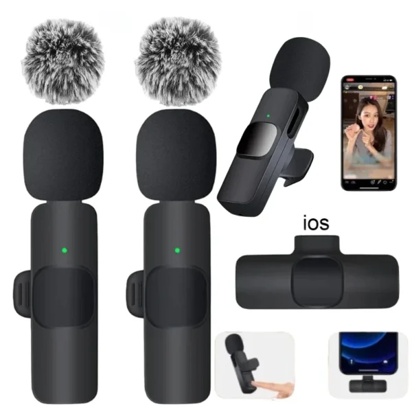 Basix Wireless Lavalier Mic – Mini Windproof Audio Recorder for iPhone 16, Vlog & YouTube