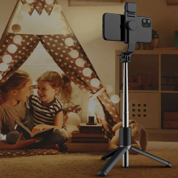 Xiaomi Mijia Wireless Selfie Stick – 1045mm, Bluetooth, LED Light, Remote Shutter, Tripod - Image 4