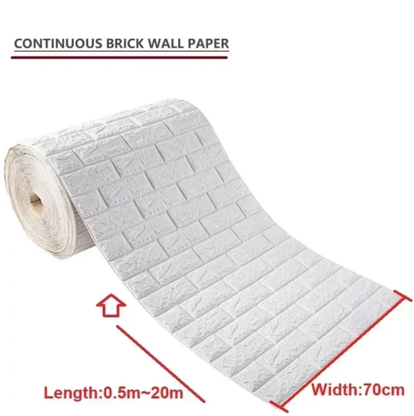 70cm 3D Foam Brick Wall Sticker | Waterproof, Self-Adhesive - Image 6