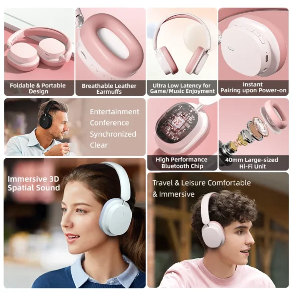 Sooyn SY-T2 Gaming Headphones – Bluetooth, LED, 15H Playtime, Noise Reduction - Image 5