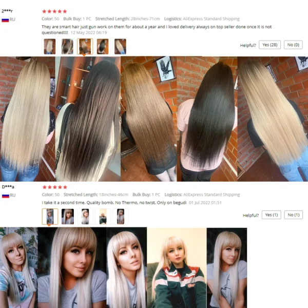 Bone Straight Hair Bundles – Super Long Synthetic Yaki Straight Extensions - Image 6