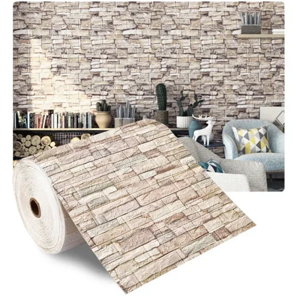 70cm 3D Foam Brick Wall Sticker | Waterproof, Self-Adhesive - Image 2