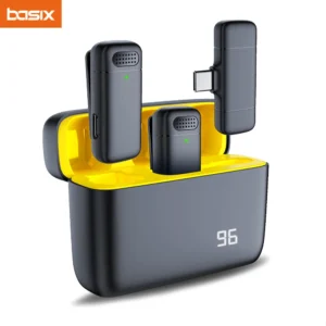 Wireless Lavalier Mic with Charging Case – Noise-Canceling Lapel for iPhone & Live Interviews